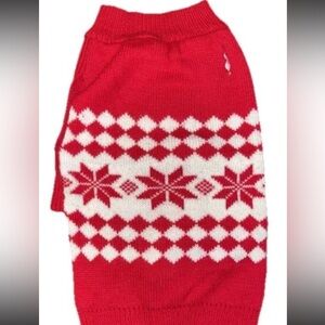 Dog Sweater Snowflake print Red XL